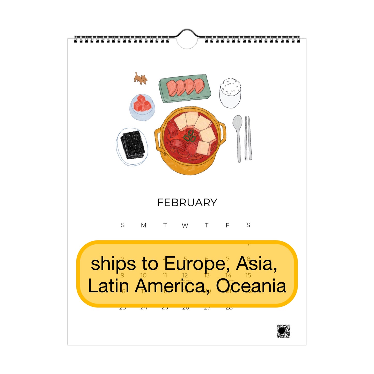 2026 Calendar (GLOBAL Shipping- non US/Canada)